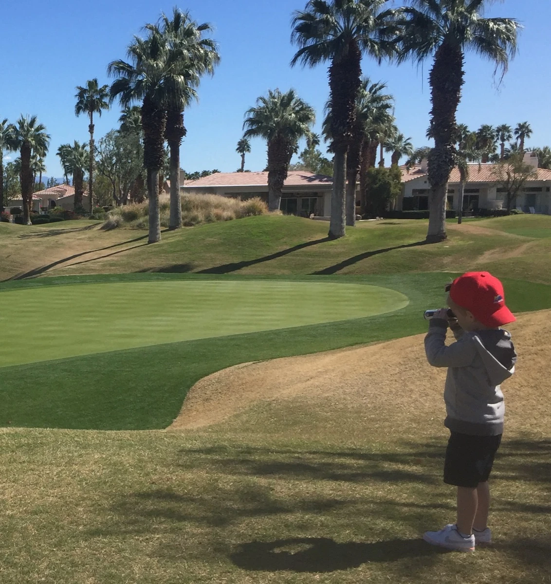 Brecken looking out at the course